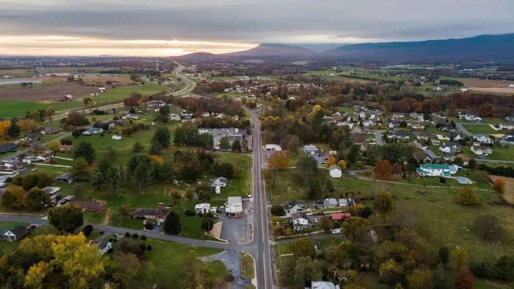 Toma aérea de Elkton, Maryland