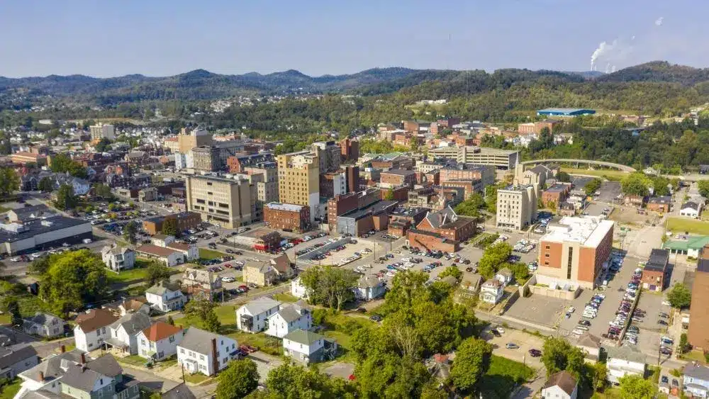 vista aérea de clarksburg, West Virginia